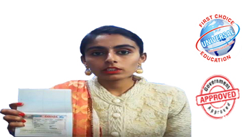 Navdeep Kaur from Ferozepur got Canada study visa after 2 year gap.